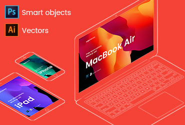 iPhone, iPad and MacBook Mockups free download from AnpsThemes