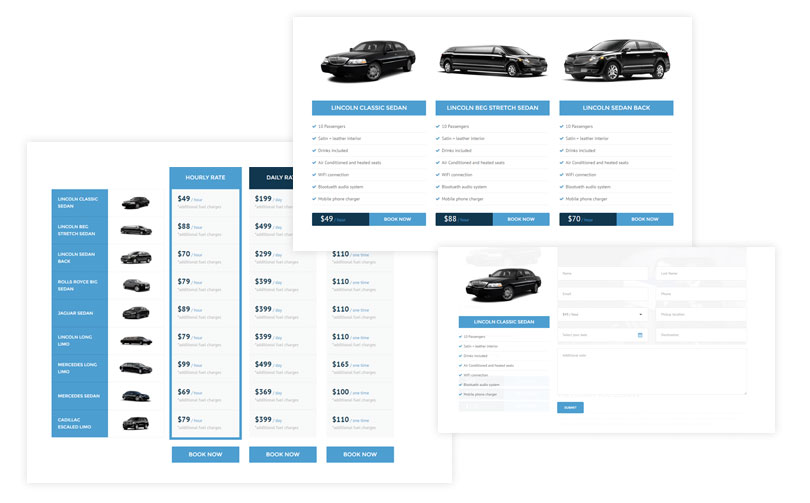 Limo Rent - Limousine, car rental WordPress theme - custom features