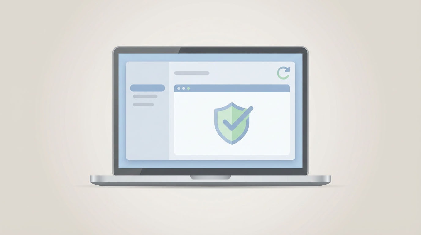 Illustration showing website security and update protection, highlighting why regular website updates matter for businesses.