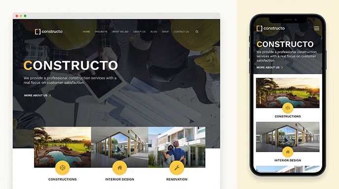 wordPress theme desktop and mobile responsive comparison